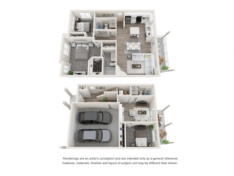 Floor plan for 3 beds, 3 baths, 2008 sqft